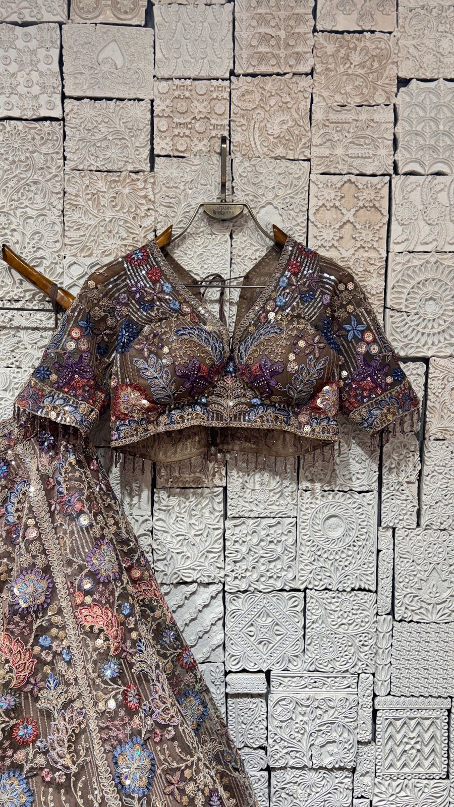 BEIGE MULTICOLOR LEHENGA - Image 2