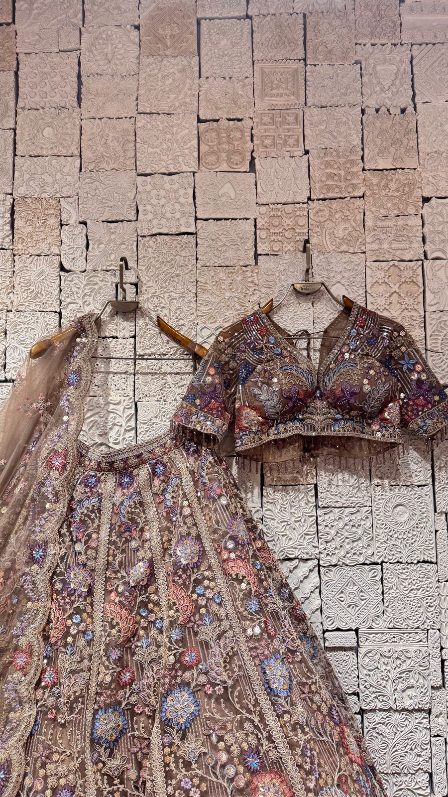 BEIGE MULTICOLOR LEHENGA - Image 3