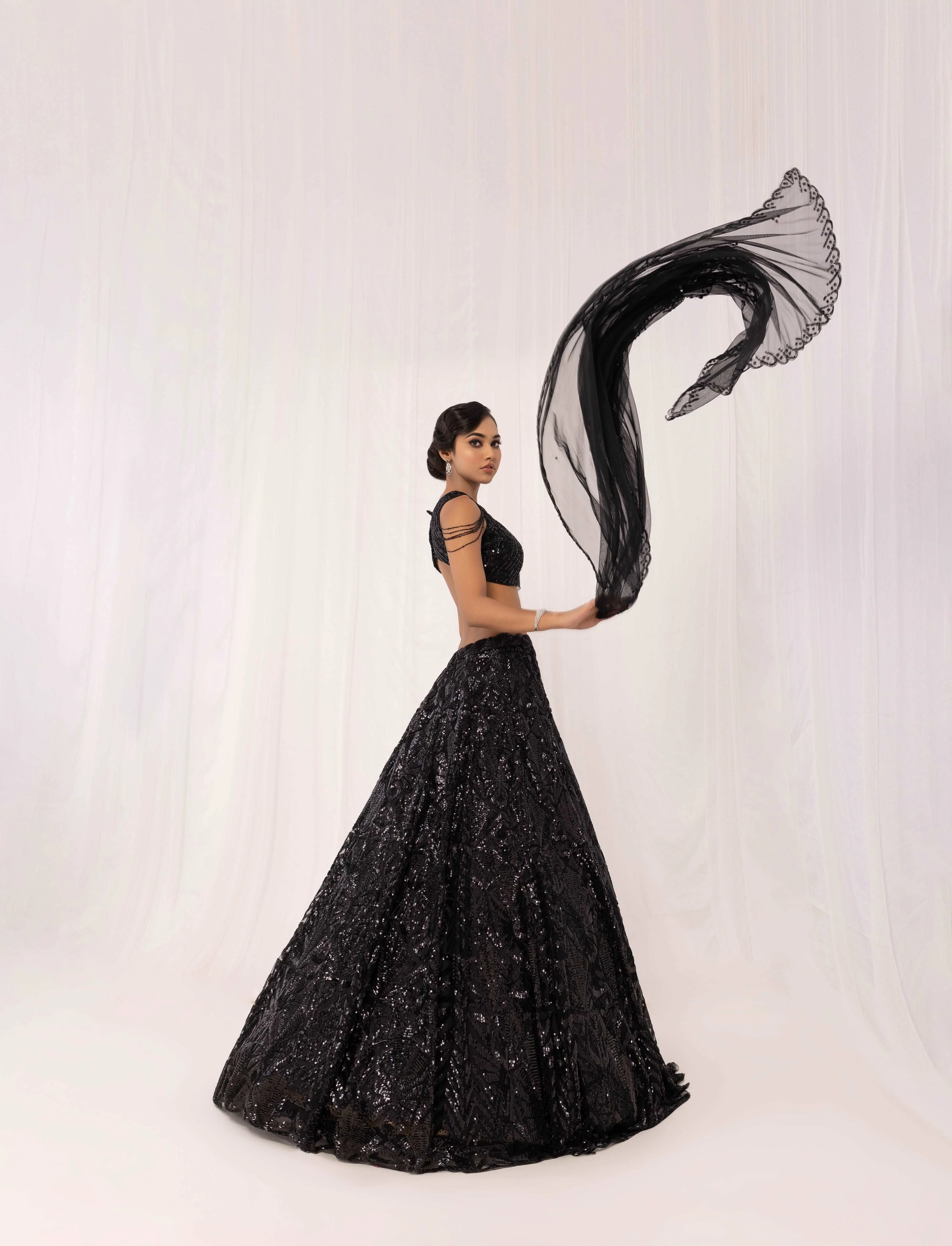 Black Charismatic Lehenga