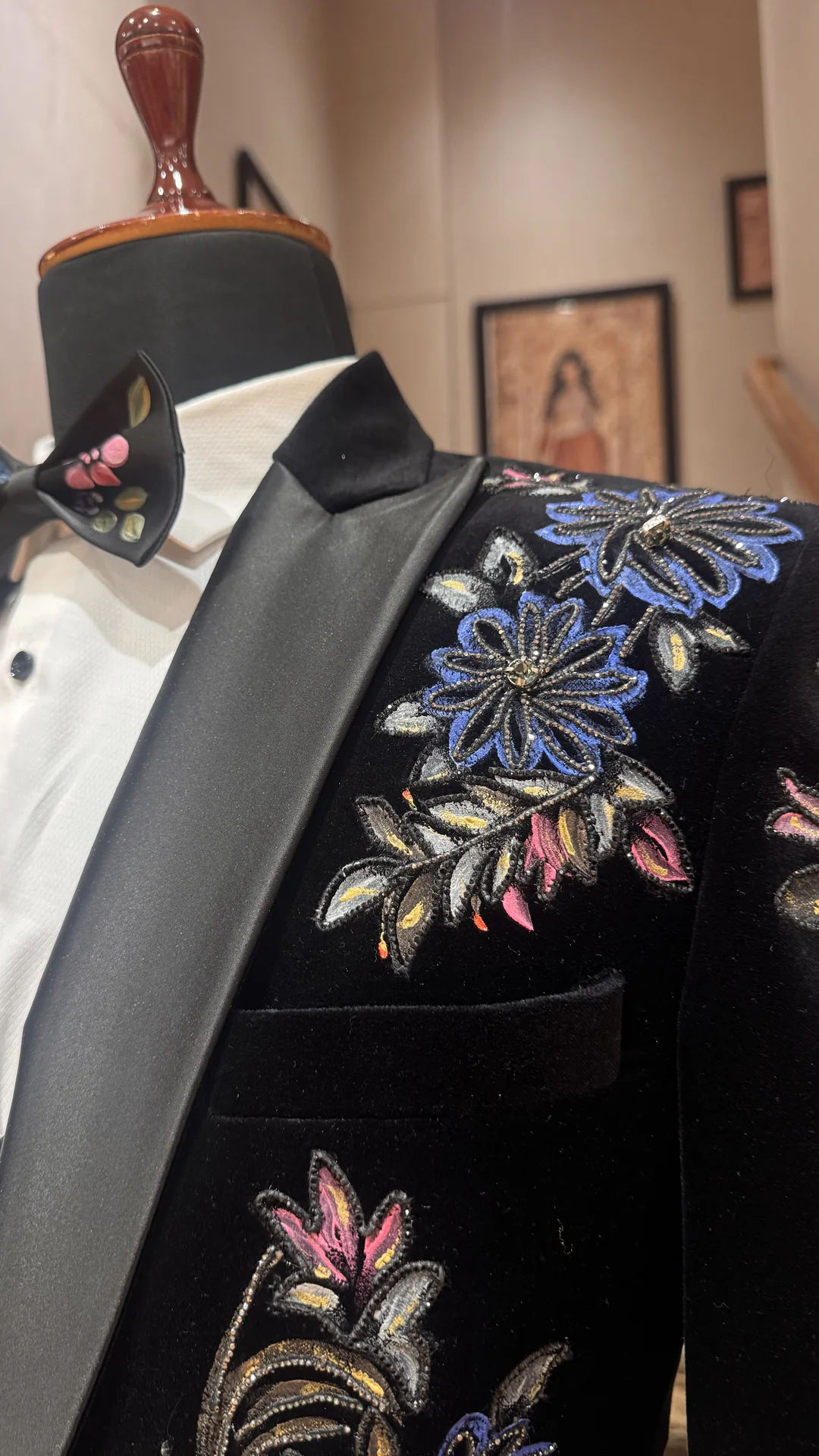 Blue Floral Tuxedo for Men - Image 2