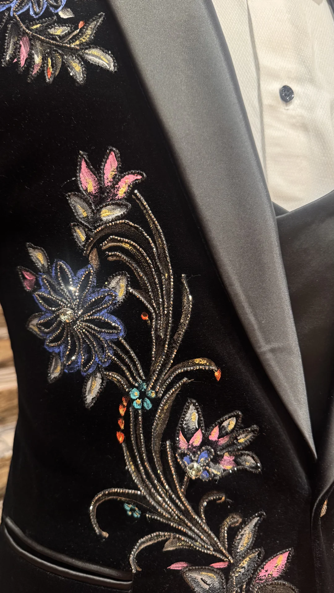 Blue Floral Tuxedo for Men - Image 3
