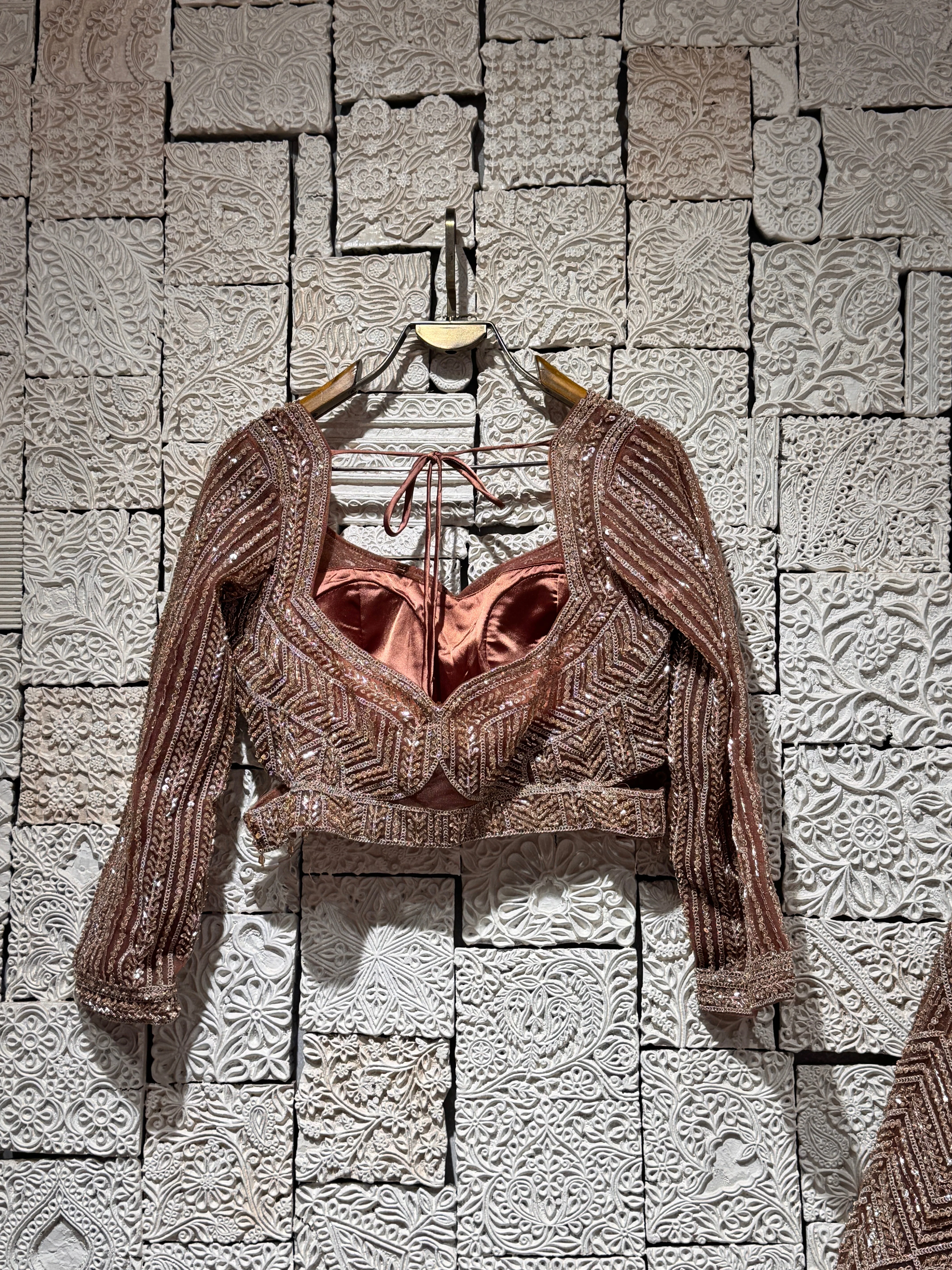 Brown sequins lehenga - Image 3