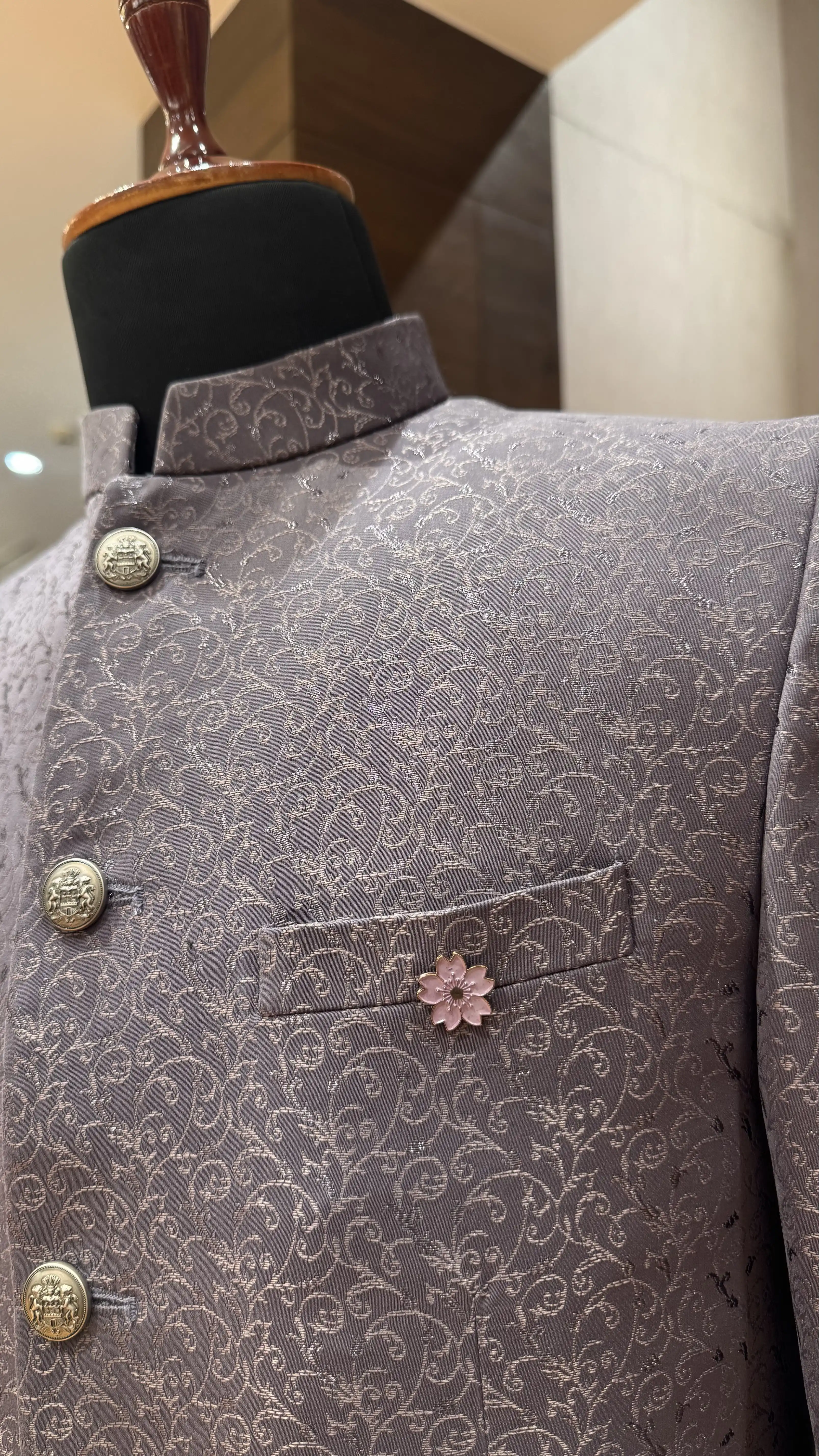 Deep Purple Bandhgala Jacket for Men - Image 2
