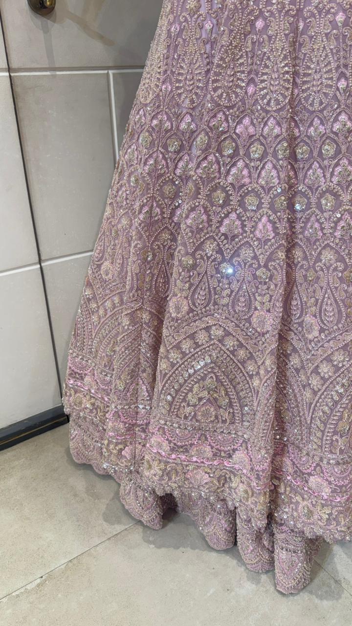 Dusty Pink Pearl Lehenga - Image 2