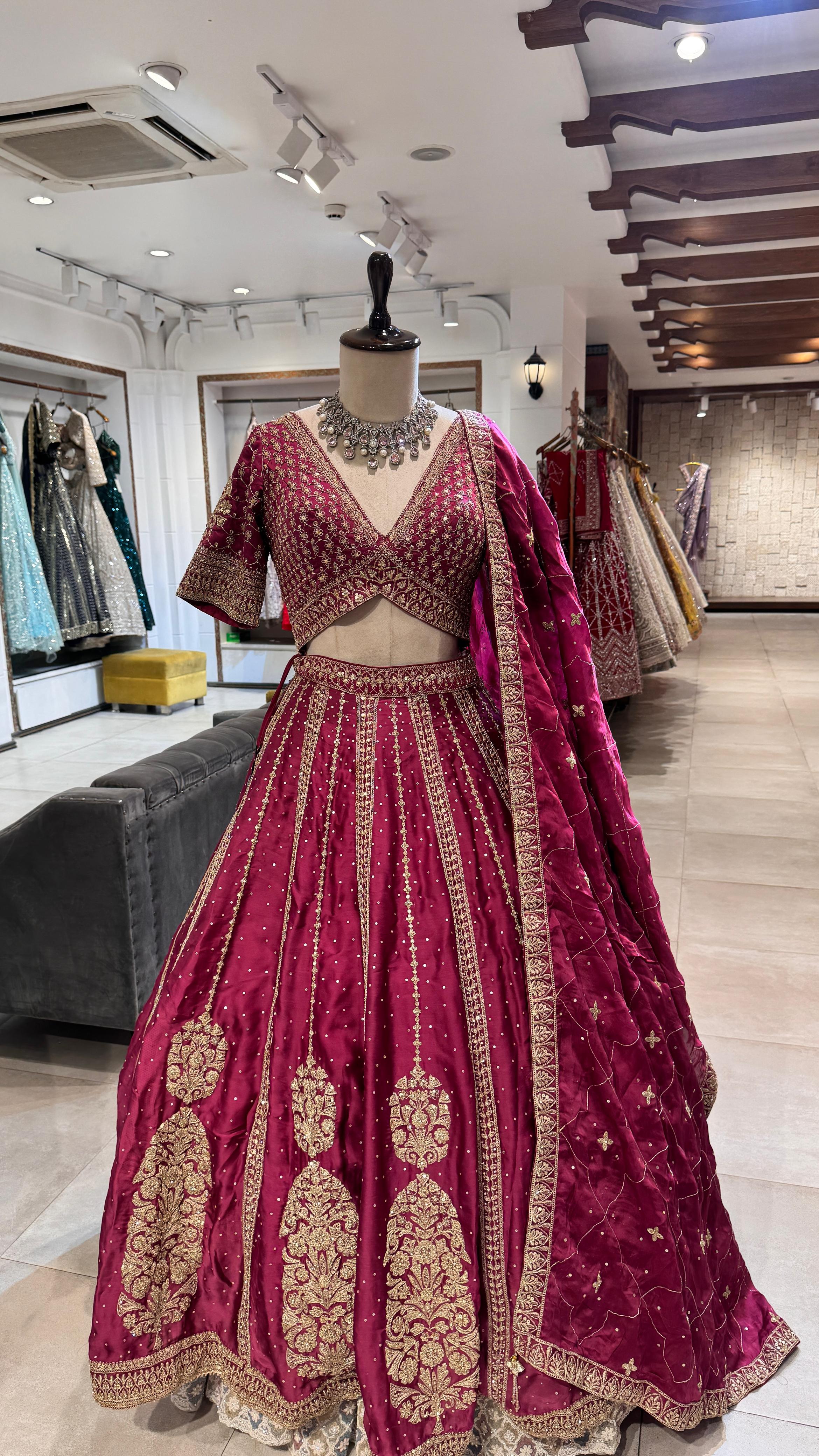 Falsa Silk Lehenga with Sequence & Thread Work