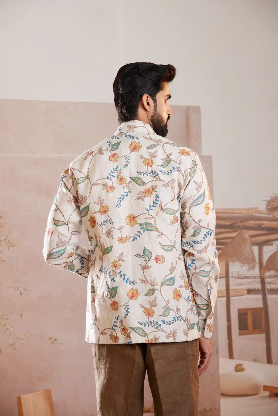 Floral printed summer Linen Jacket - Image 2