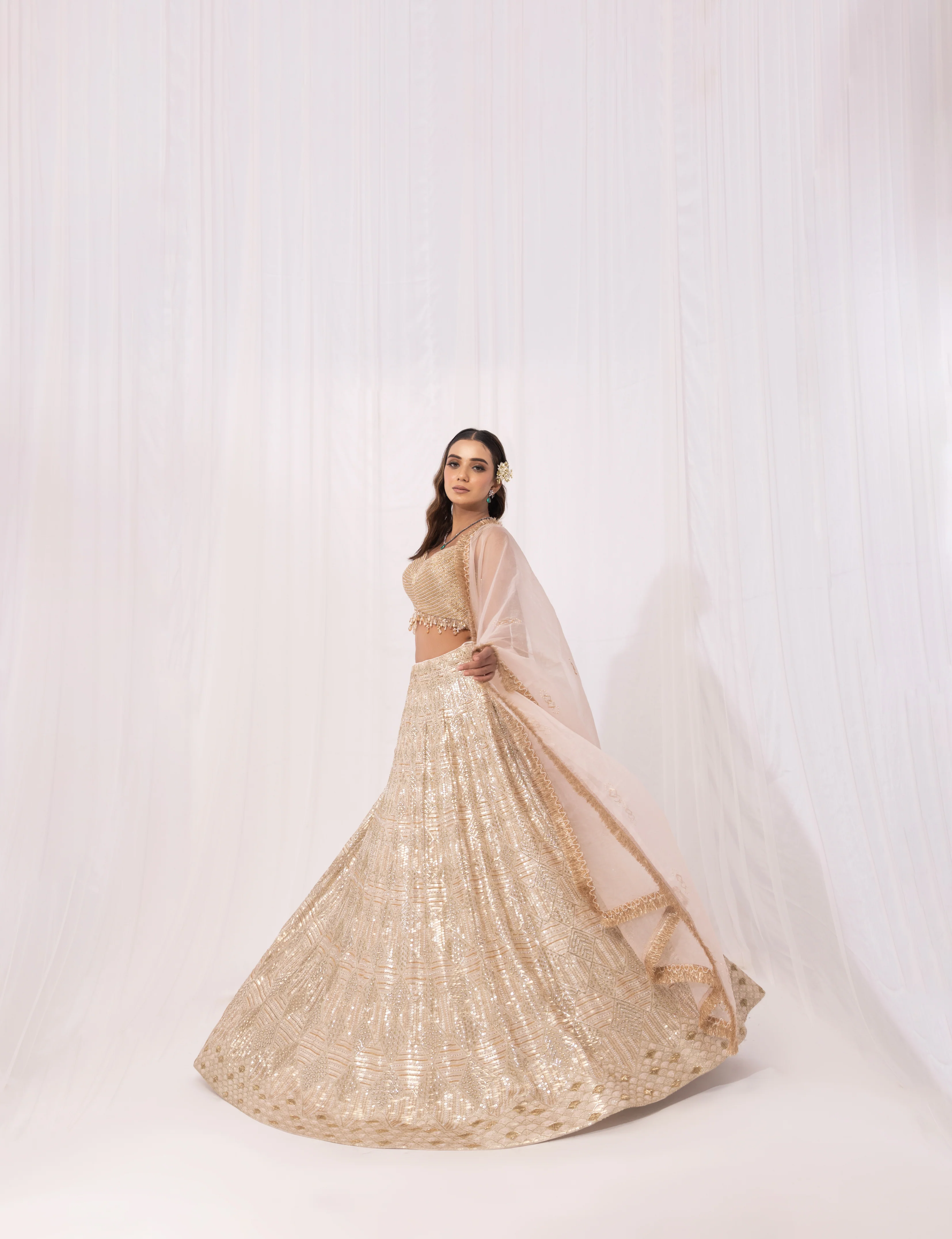 Golden Glitz Lehenga