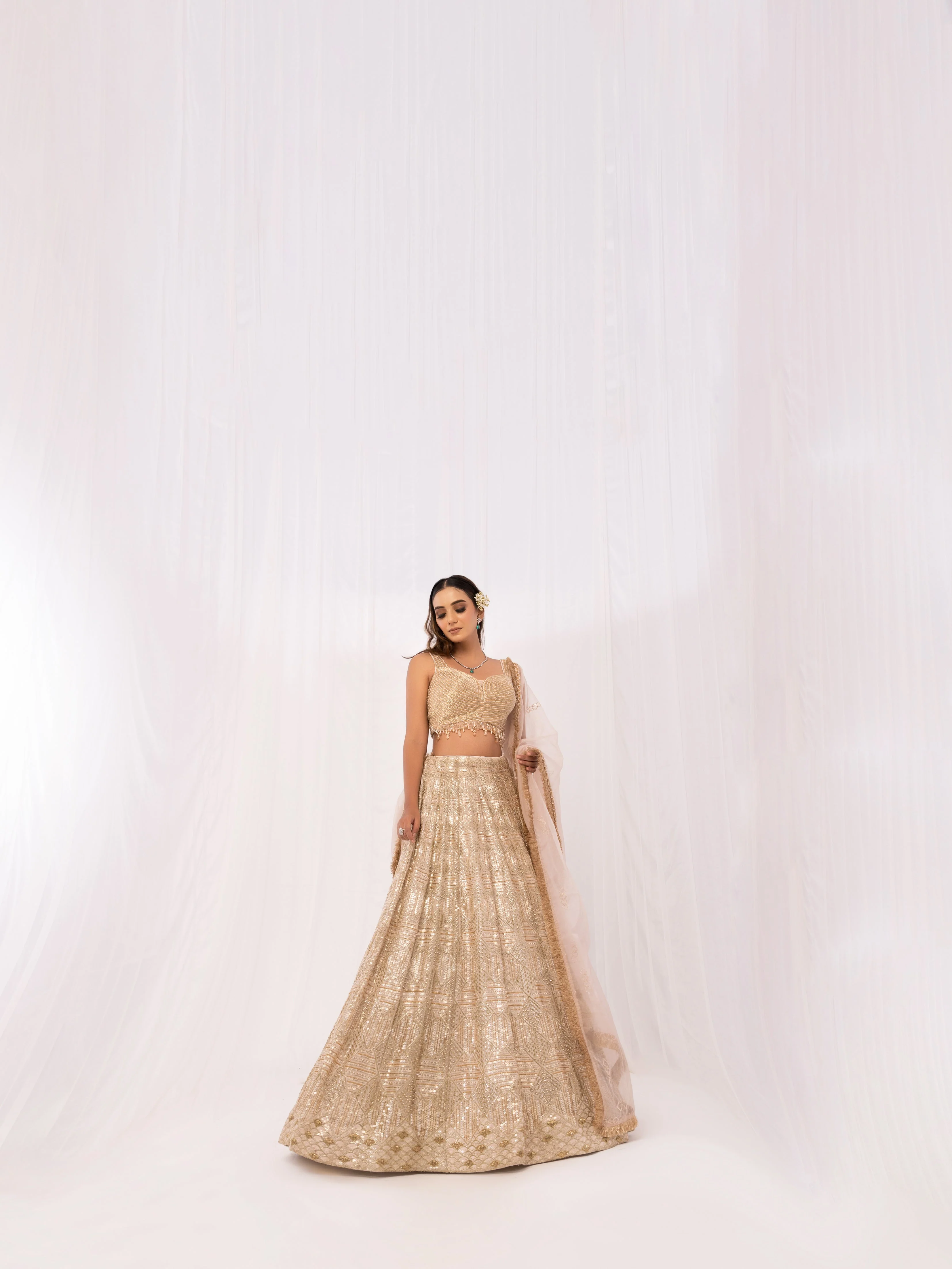 Golden Glitz Lehenga - Image 3