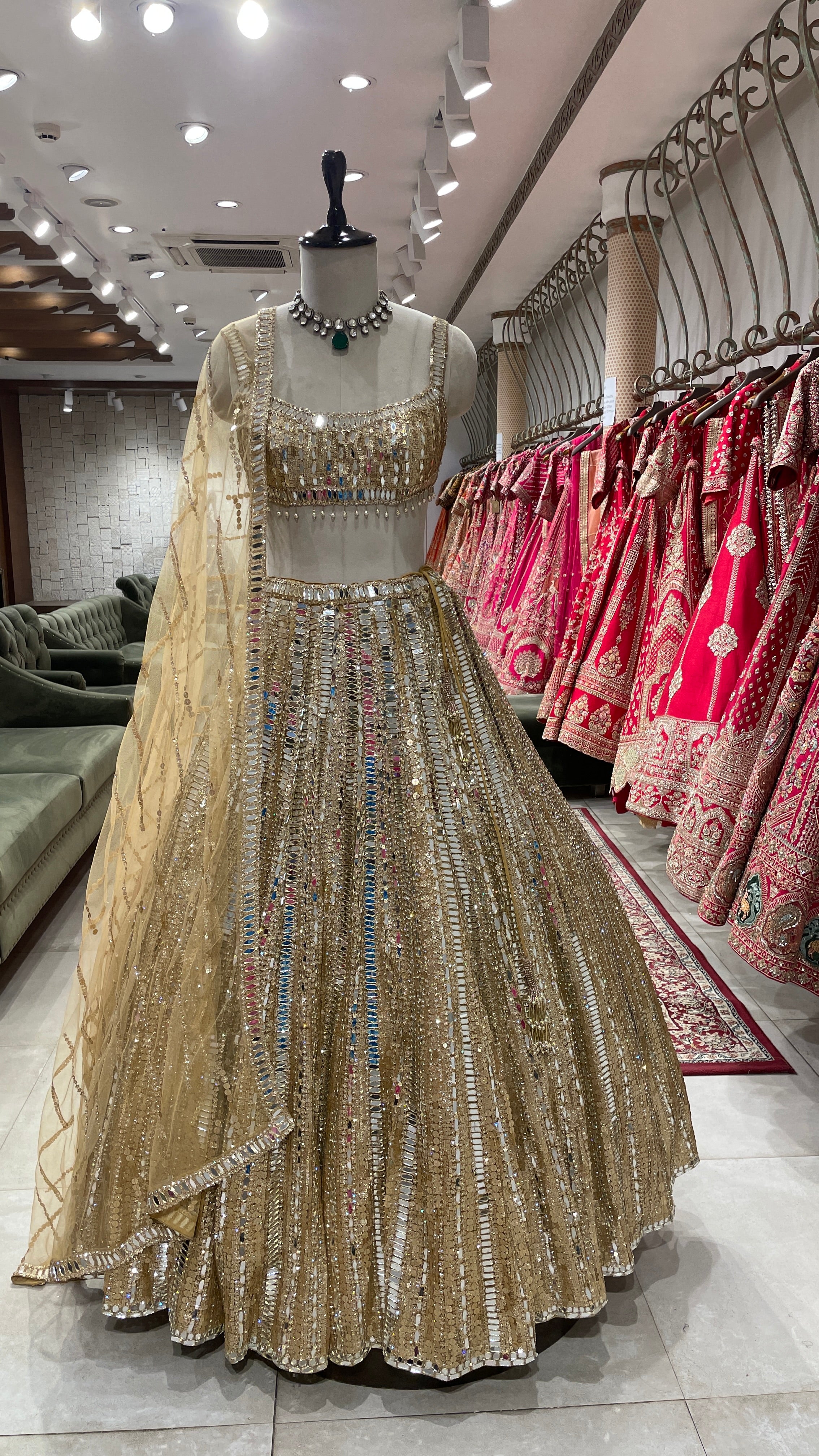 Golden Mirrorwork Lehenga