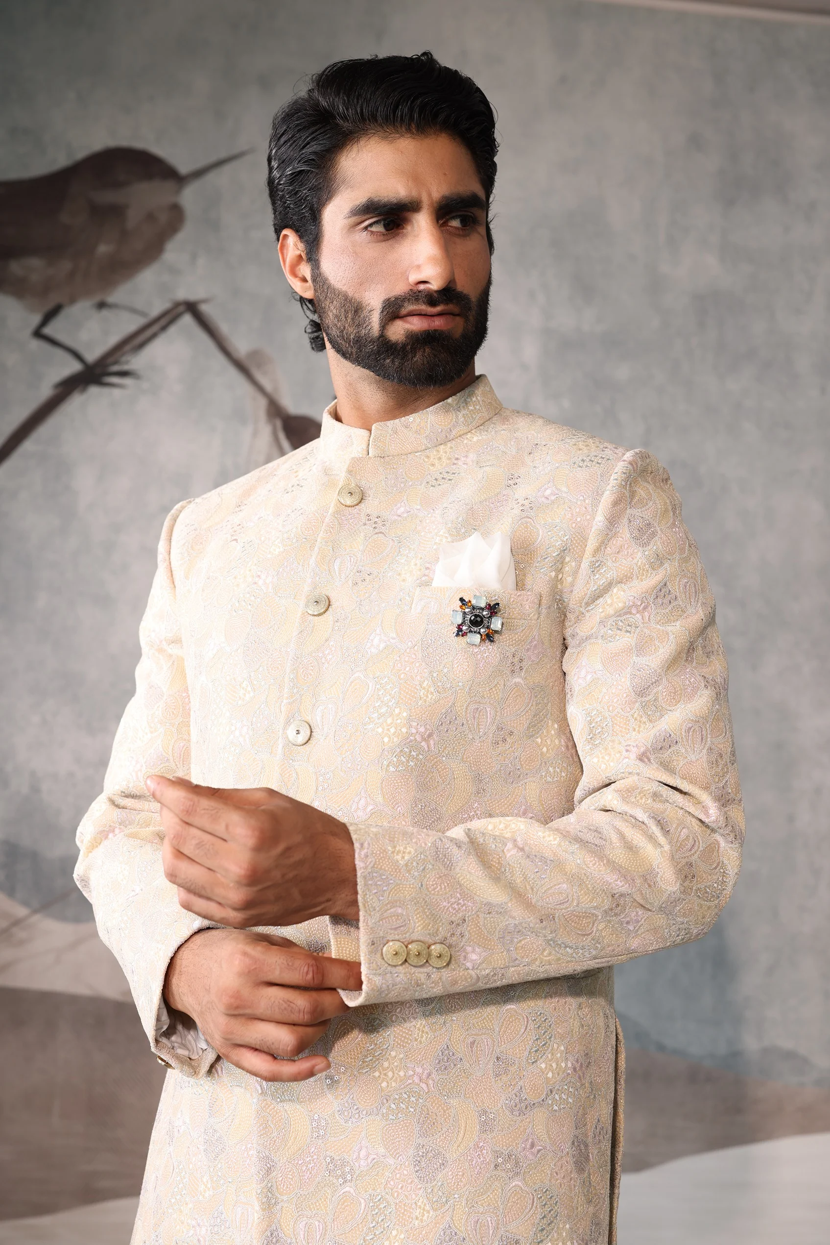 Ivory Lemon colour bandgala