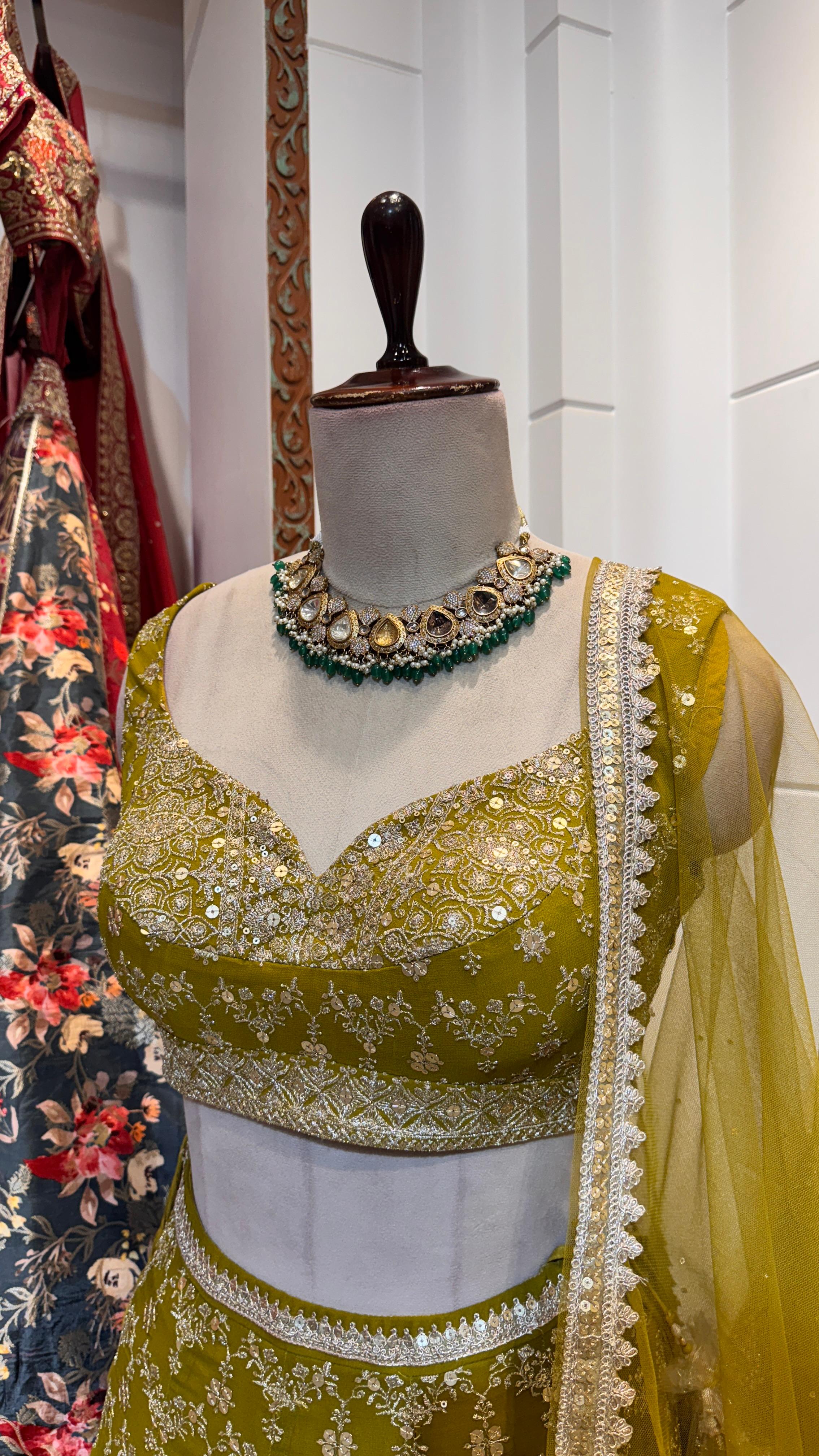 Mehendi Green Lehenga - Image 3