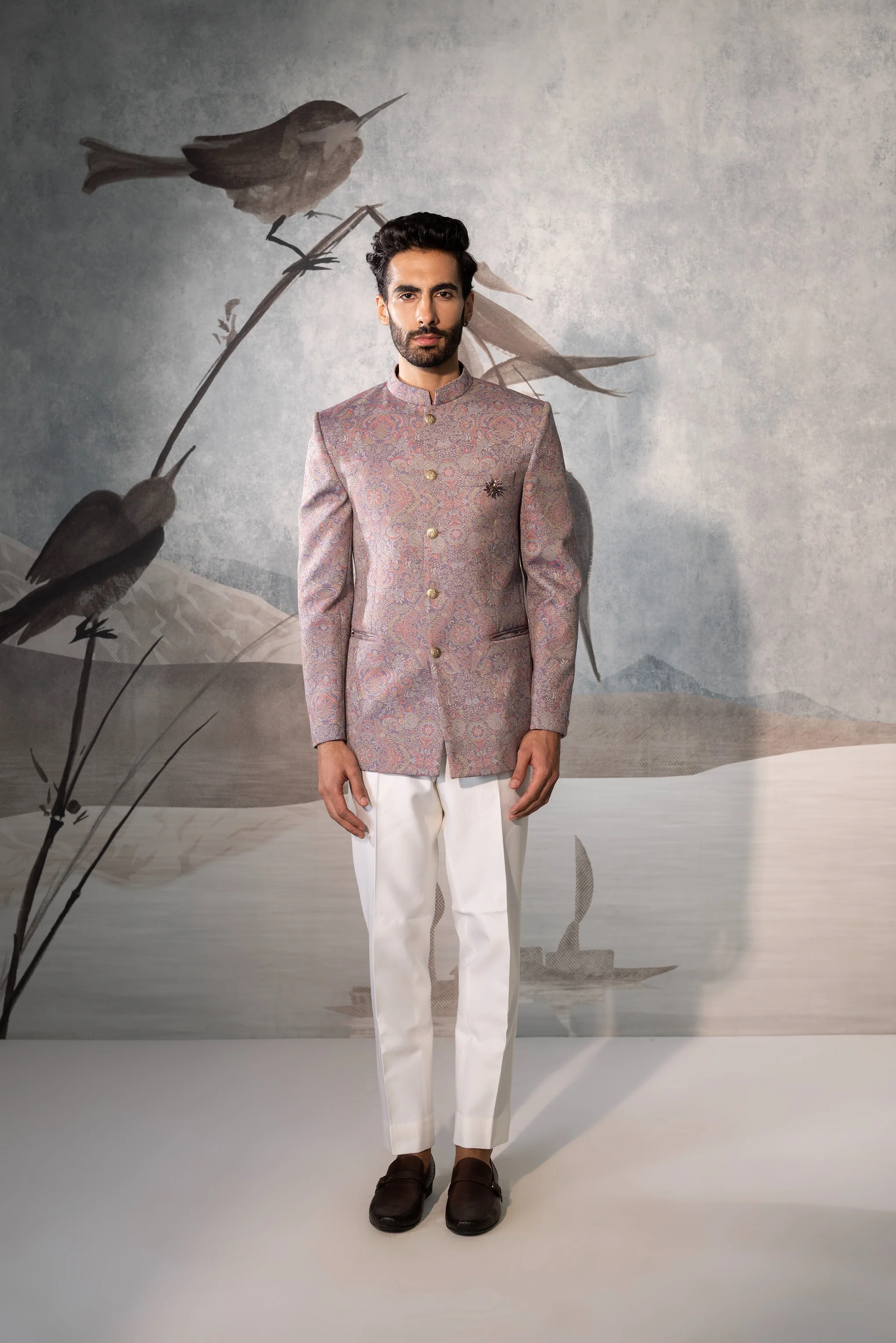 Menâ€™s Designer Multicolor Bandhgala Jacket