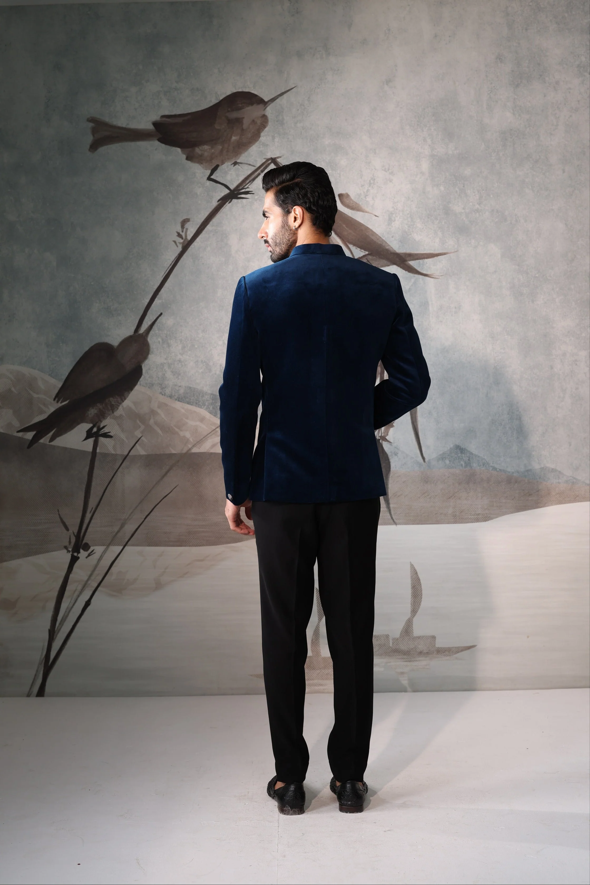 Men's Teal Blue Classic Bandhgala Suit - Image 5