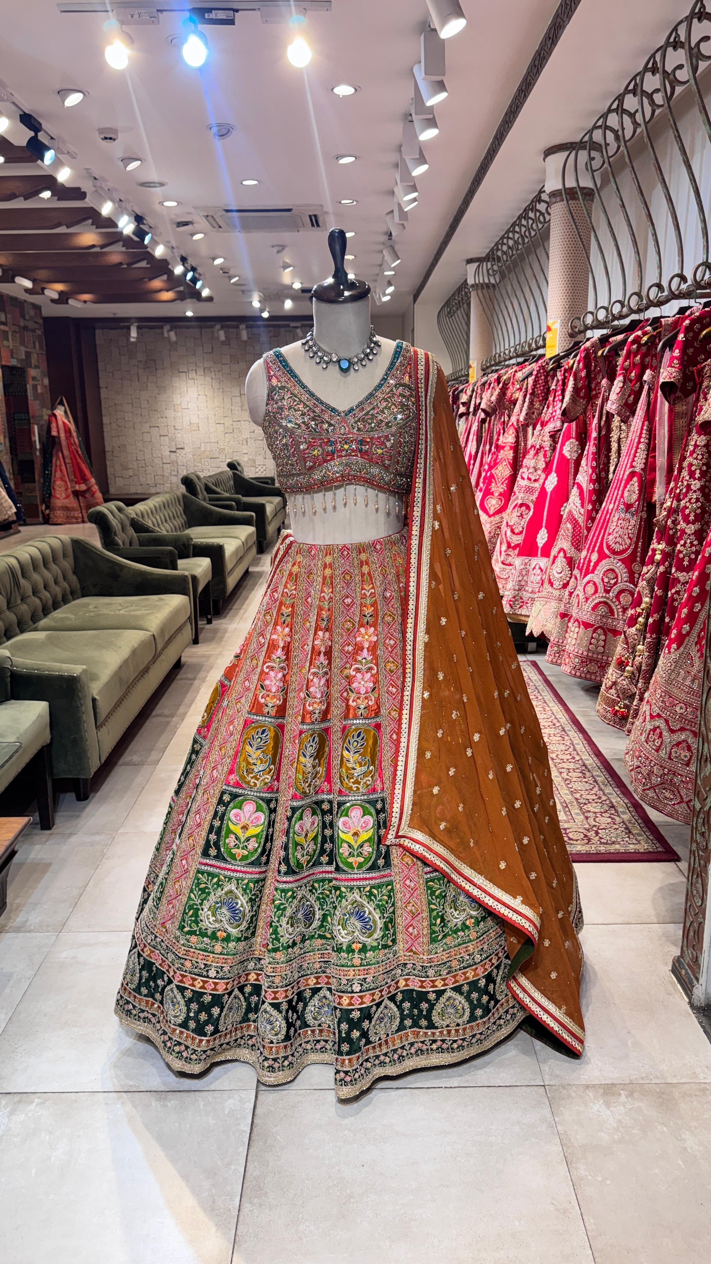 Multi color lehenga with beadwork