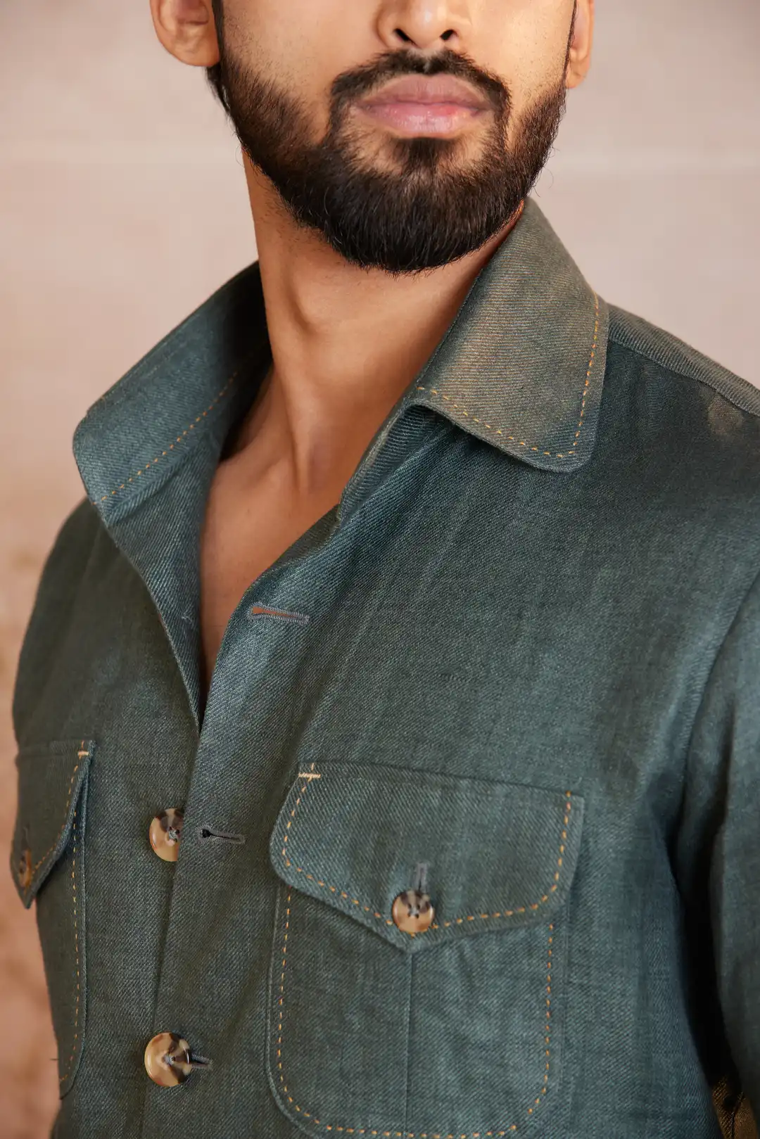 Olive green Utility Safari shirt - Image 6
