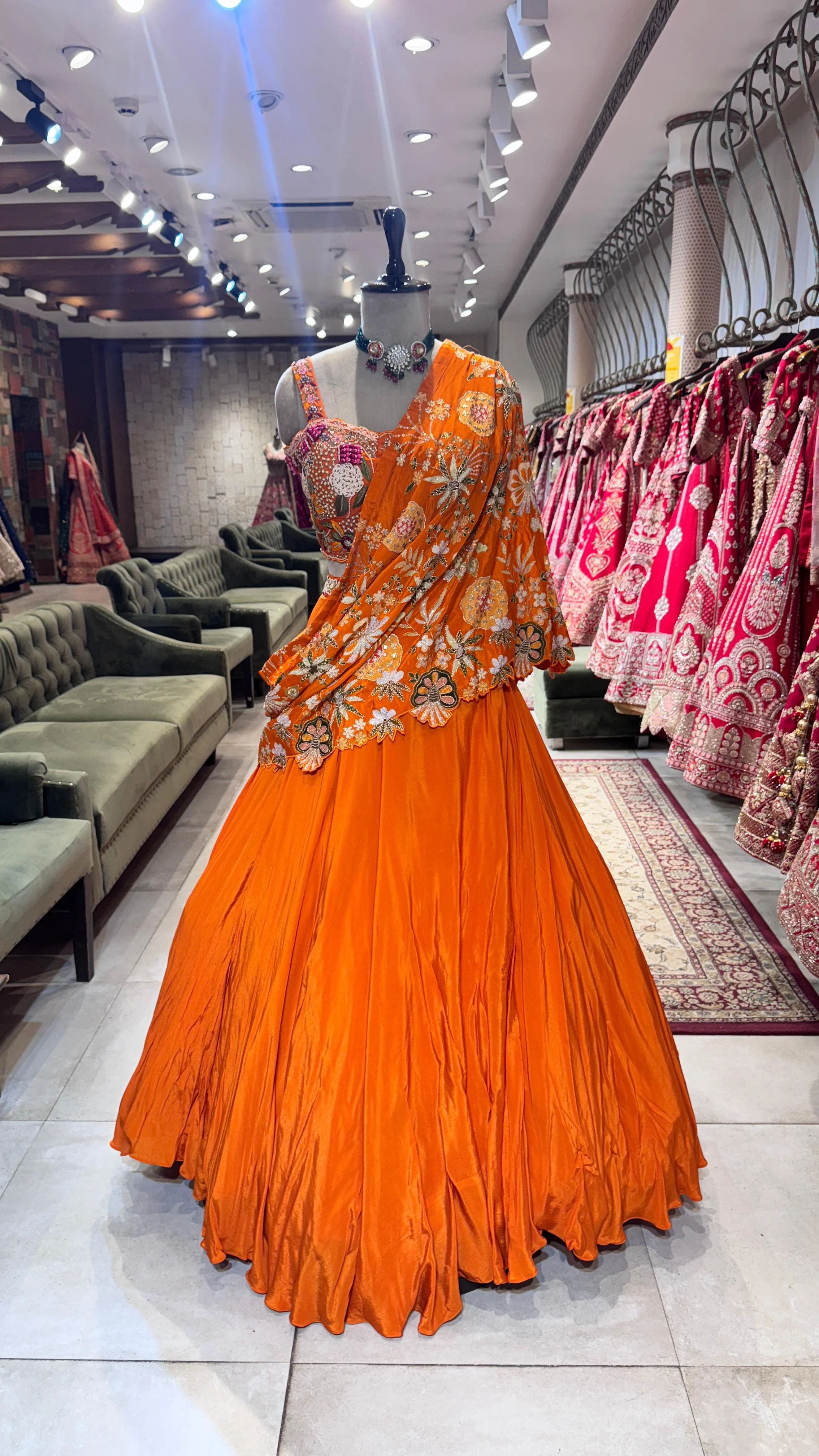 Sunshine Glow Orange Lehenga