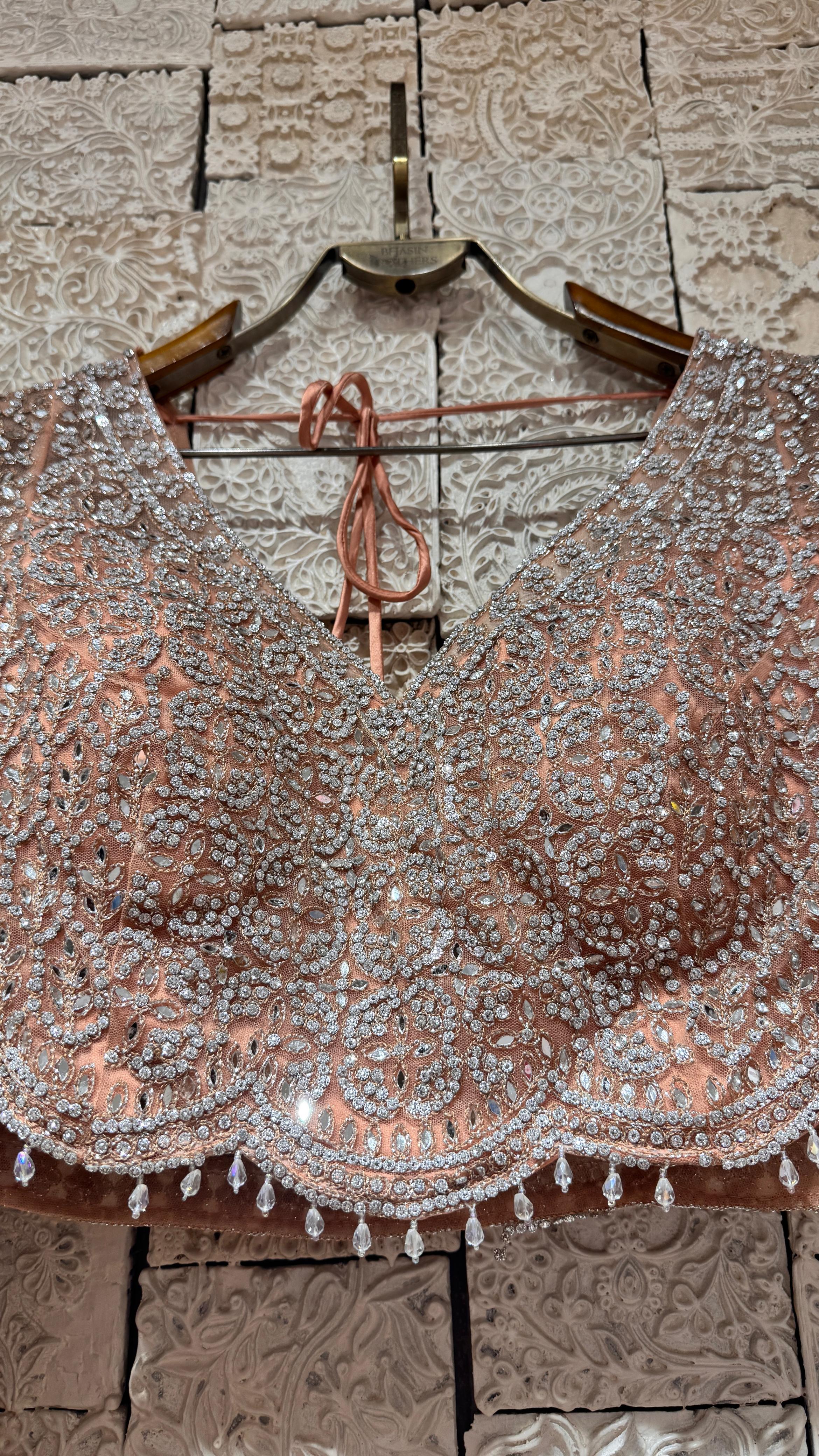 PEACH CRYSTAL LEHENGA - Image 2