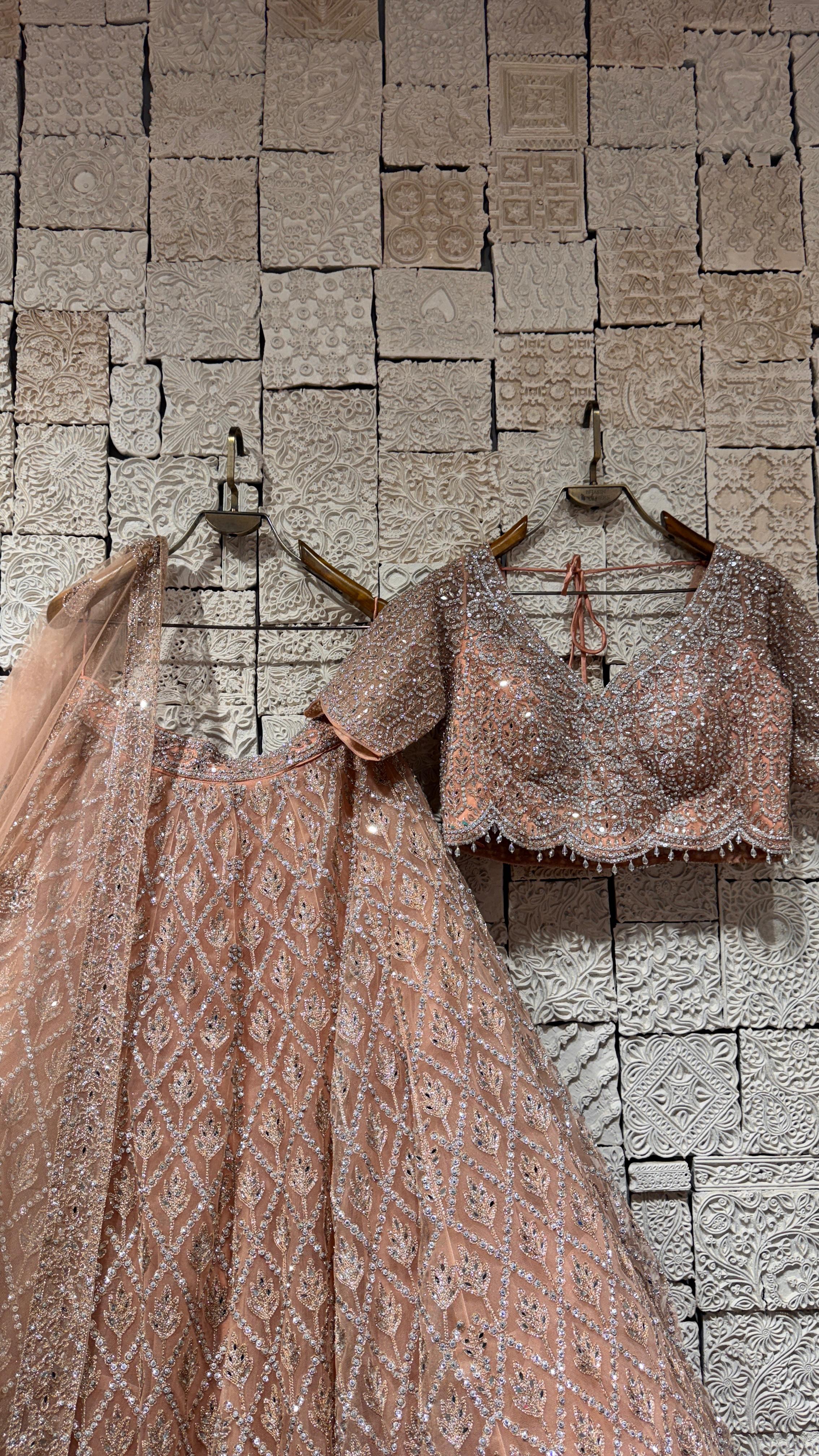 PEACH CRYSTAL LEHENGA - Image 3