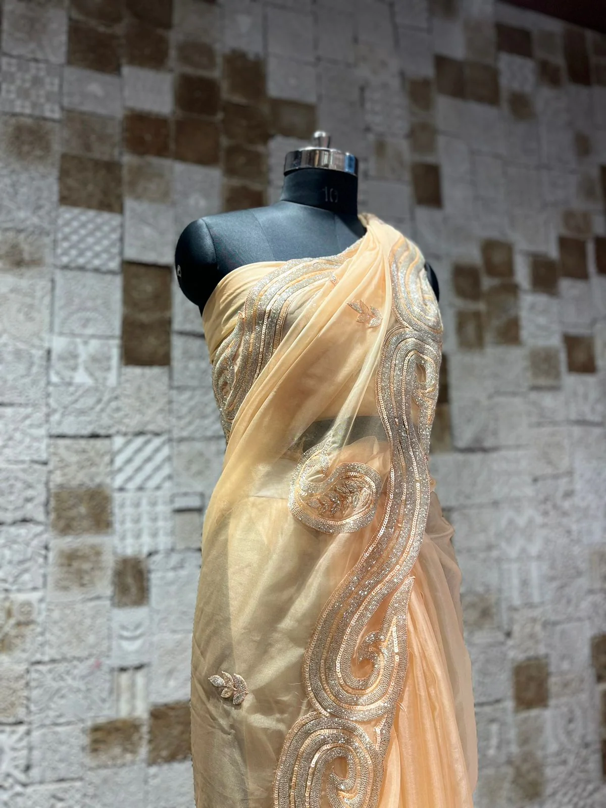 Peach Saree