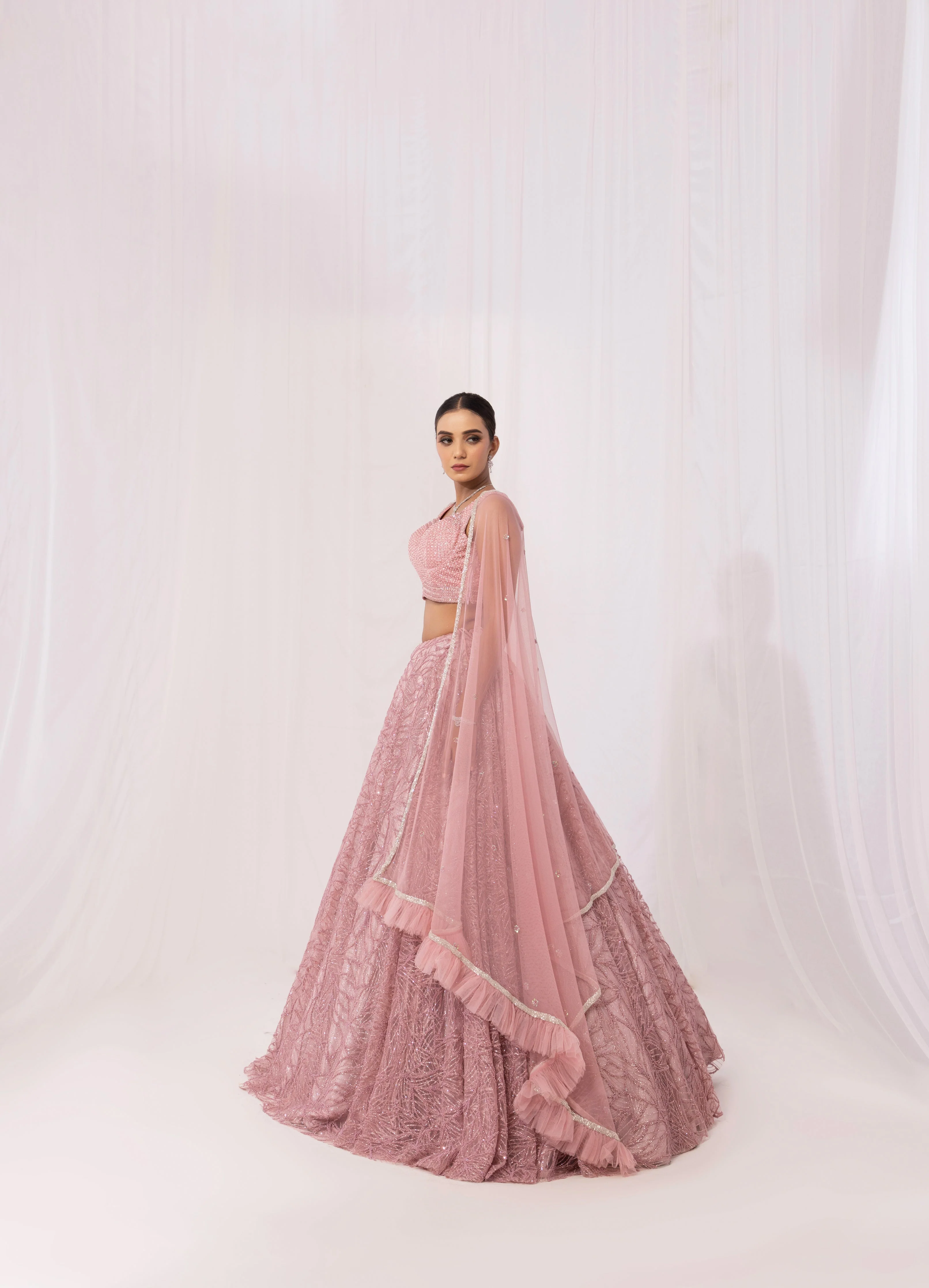Pink Dazzling Lehenga - Image 3