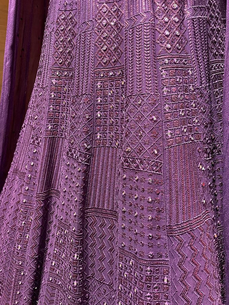 Purple Cape Style Lehenga - Image 2