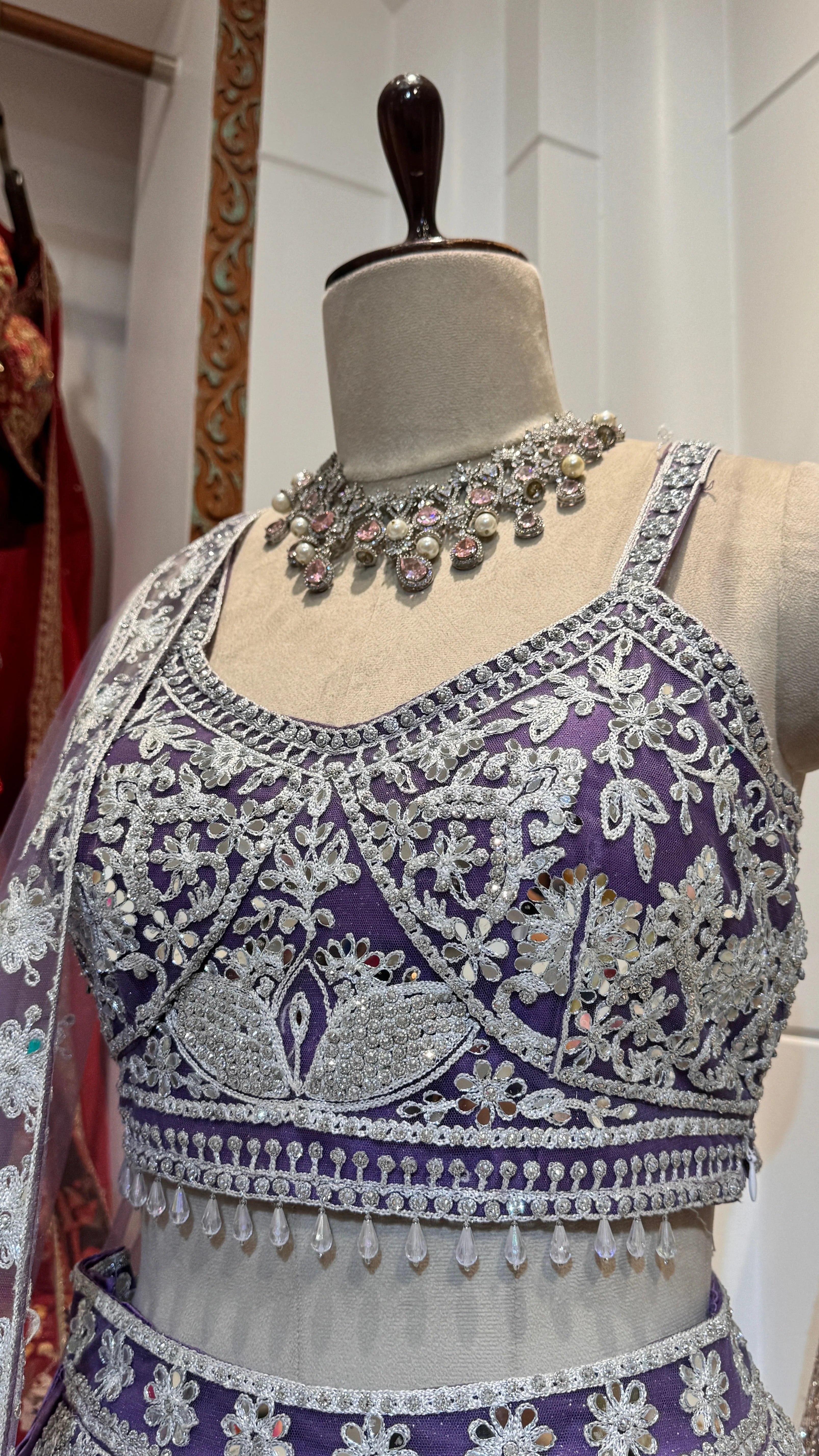 Purple Silver Lehenga - Image 3