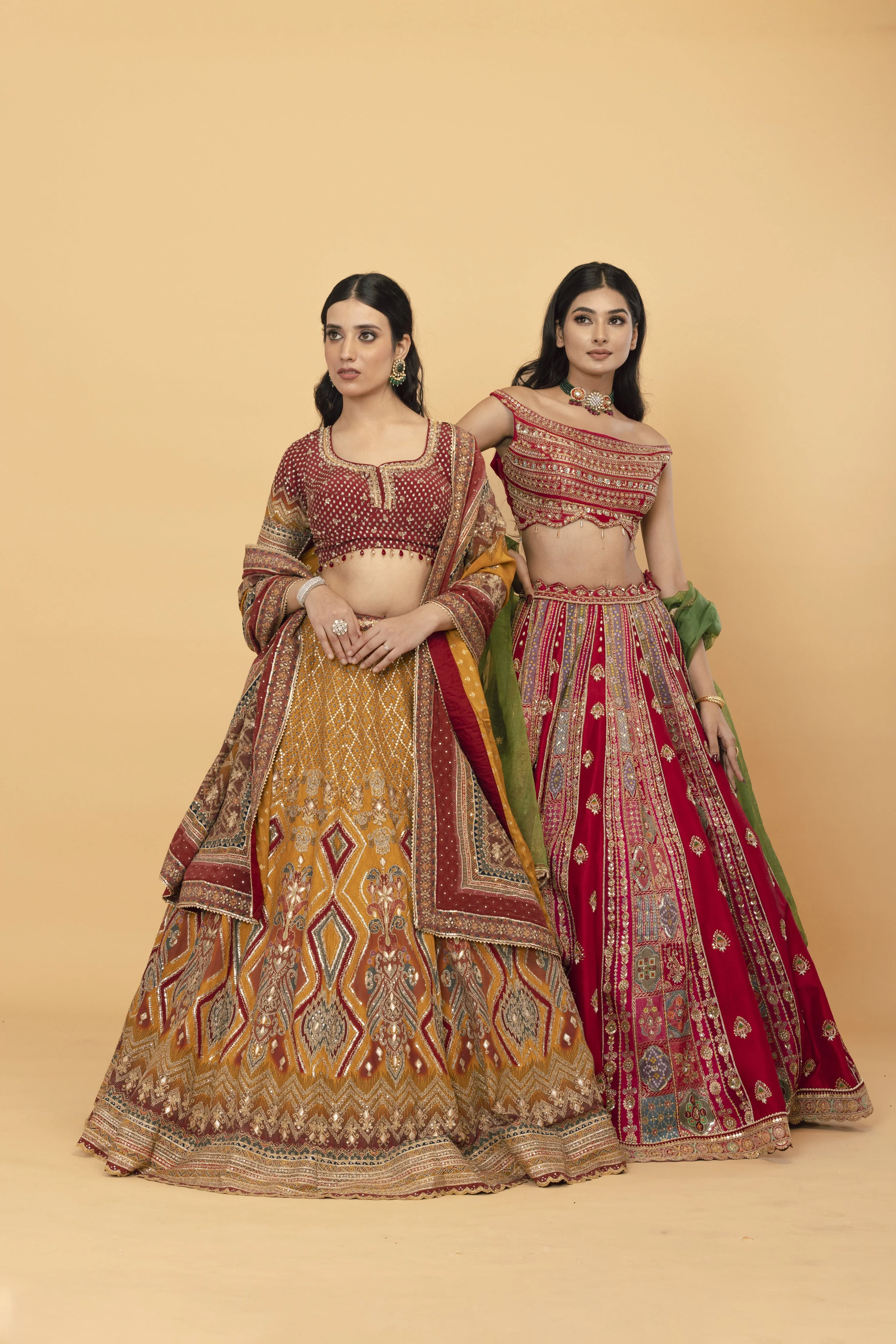 Red Banarasi Silk Lehenga with Zari Work - Image 5