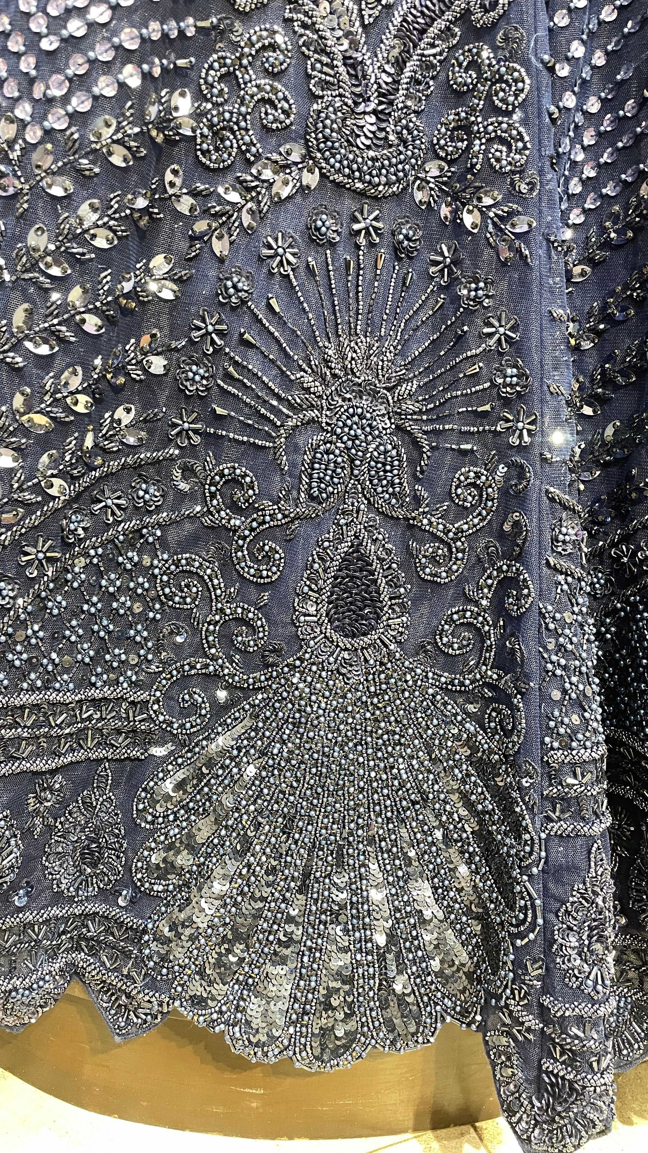 Royal Blue Lehenga with Sequins, Cutdana & Pot Embroidery - Image 2