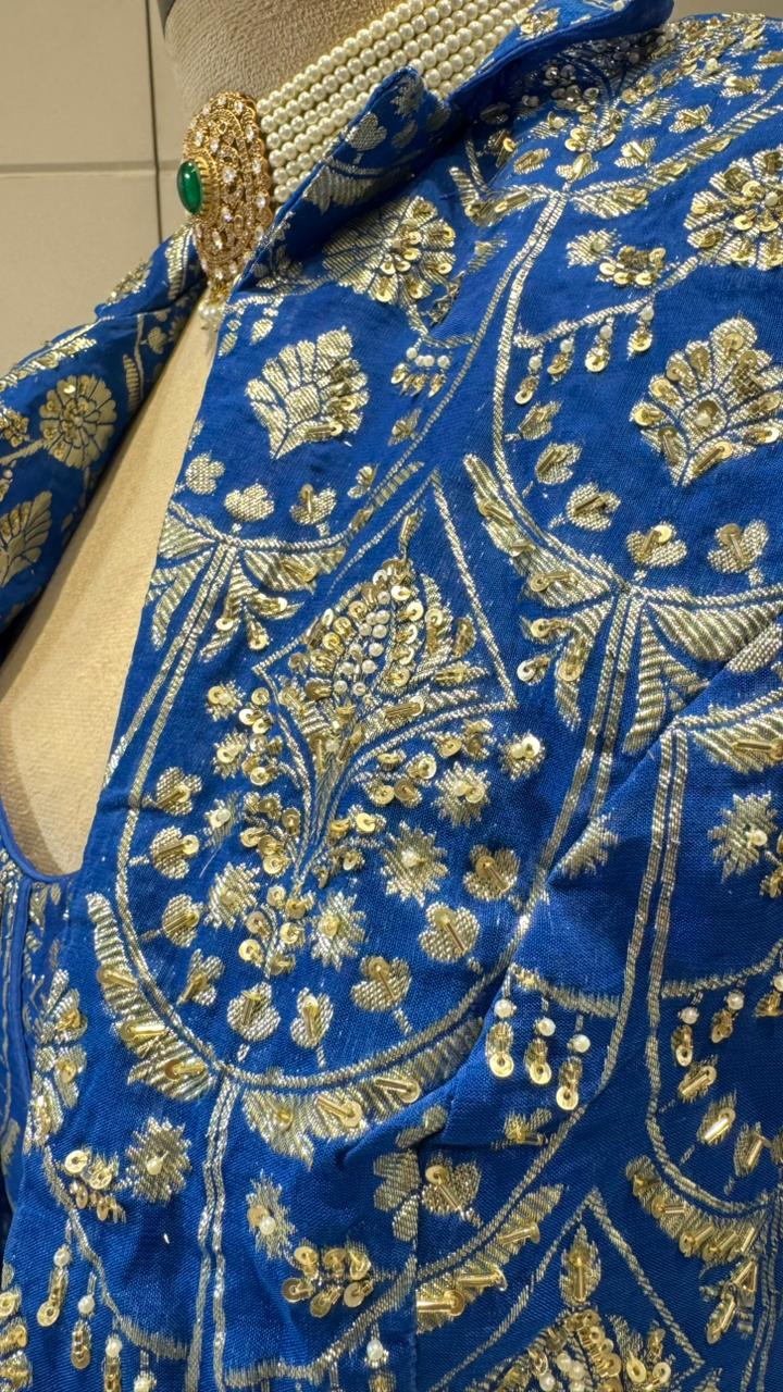 Royal Dream Blue Embroidered Lehenga - Image 3