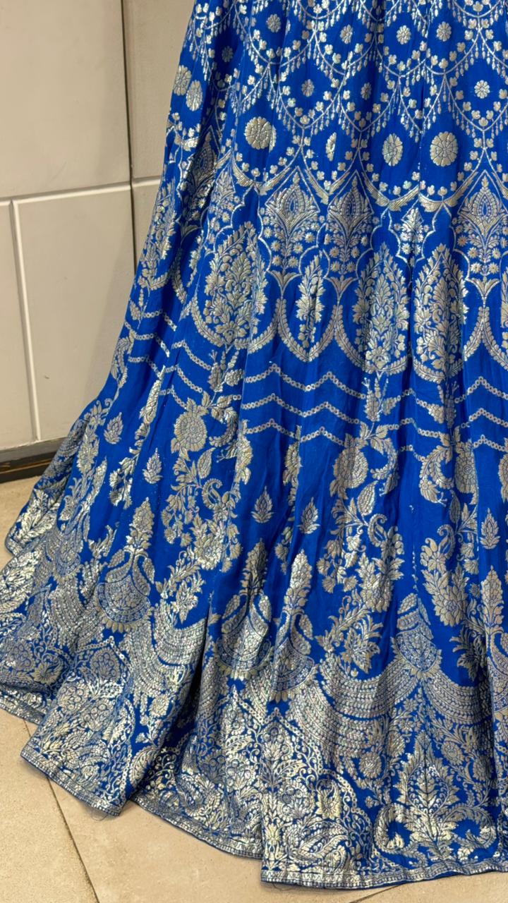Royal Dream Blue Embroidered Lehenga - Image 4