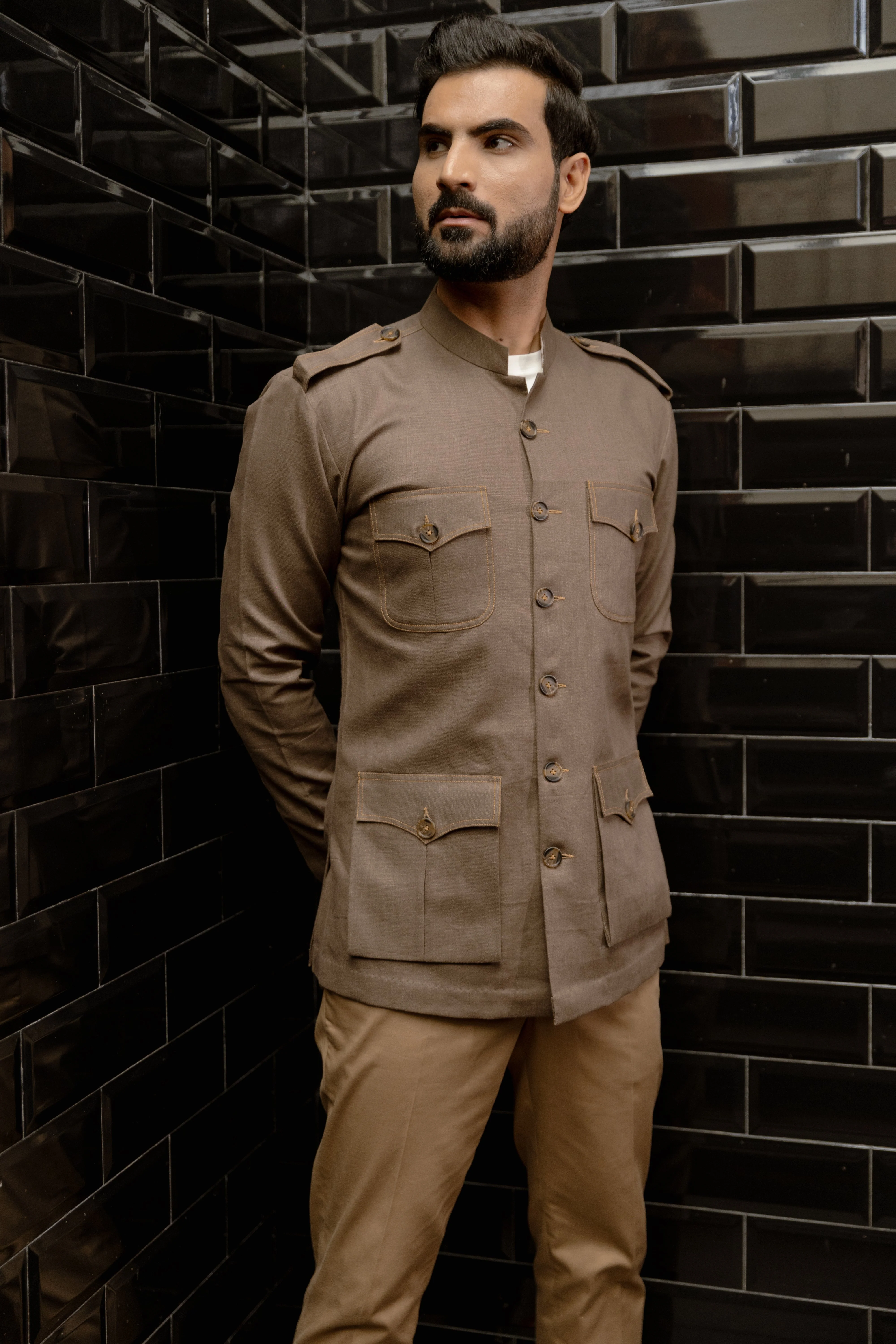 Safari Shirt with Shoulder Flap & Four Pockets - Image 4