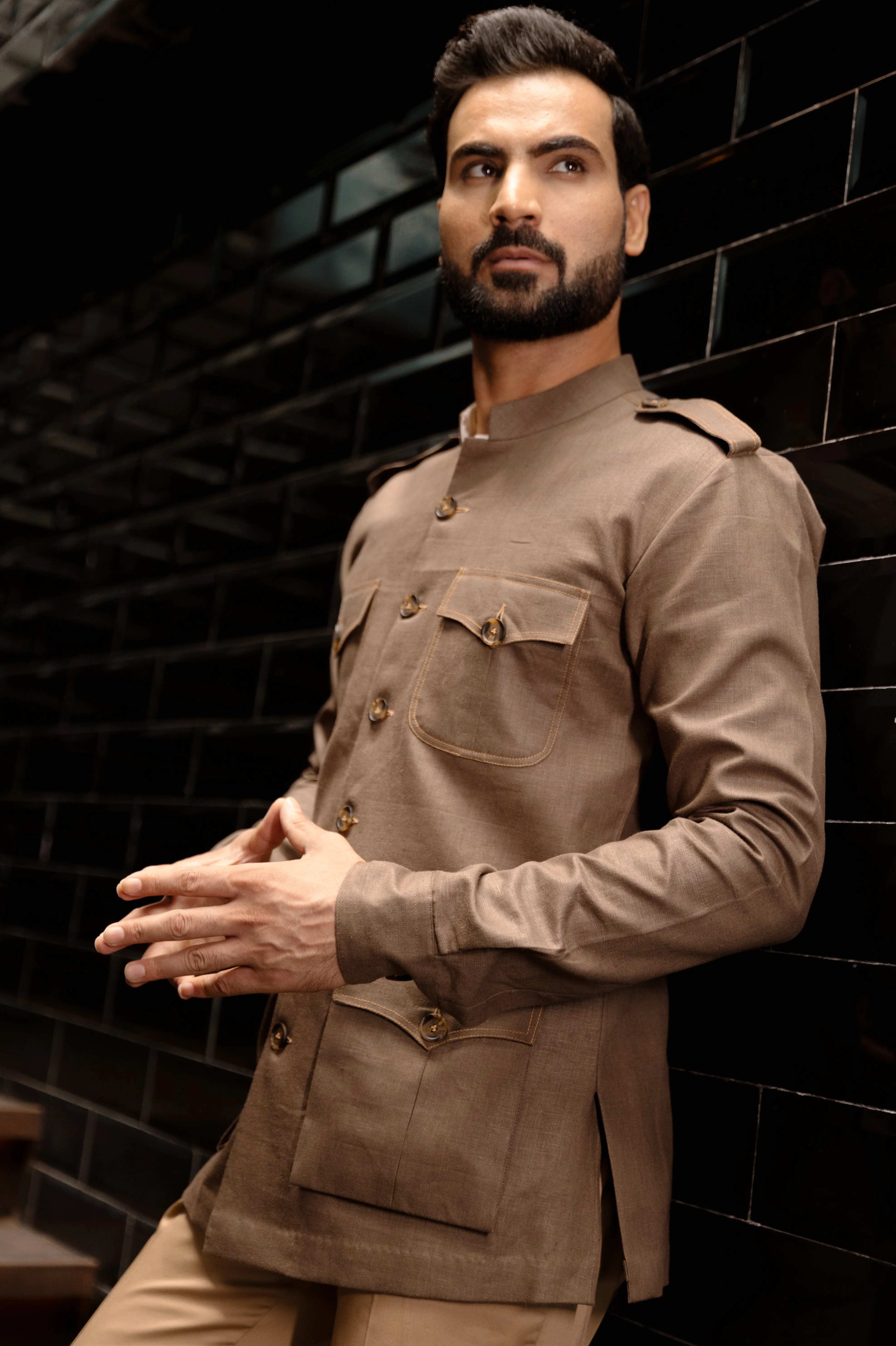 Safari Shirt with Shoulder Flap & Four Pockets - Image 5