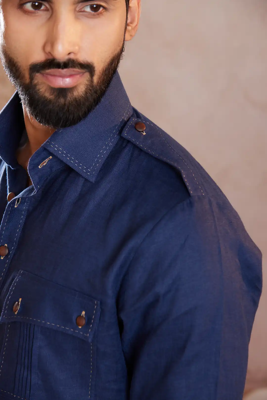The Royal Navy Pathani Linen Kurta - Image 8