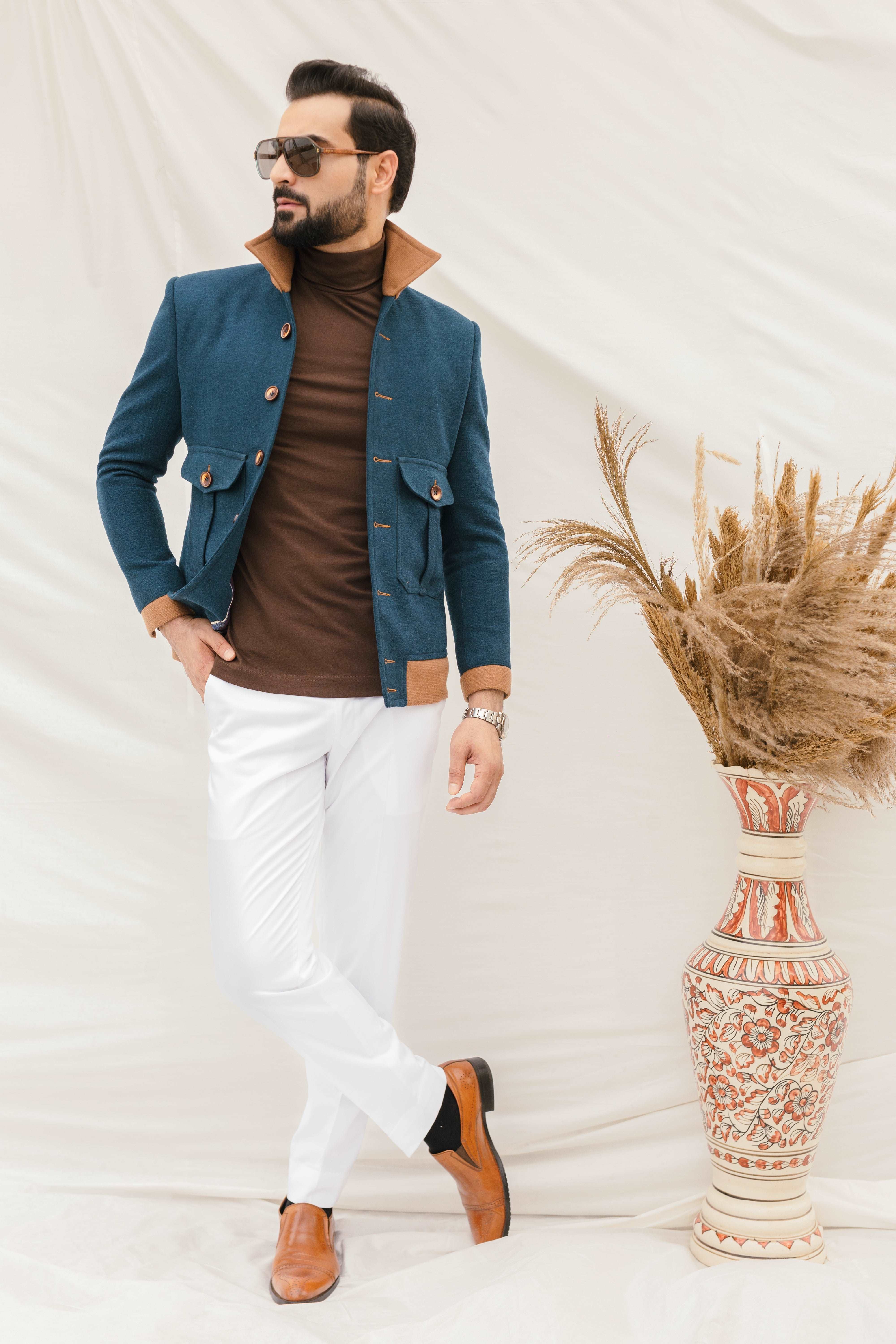 Denim Blue Bomber Jacket