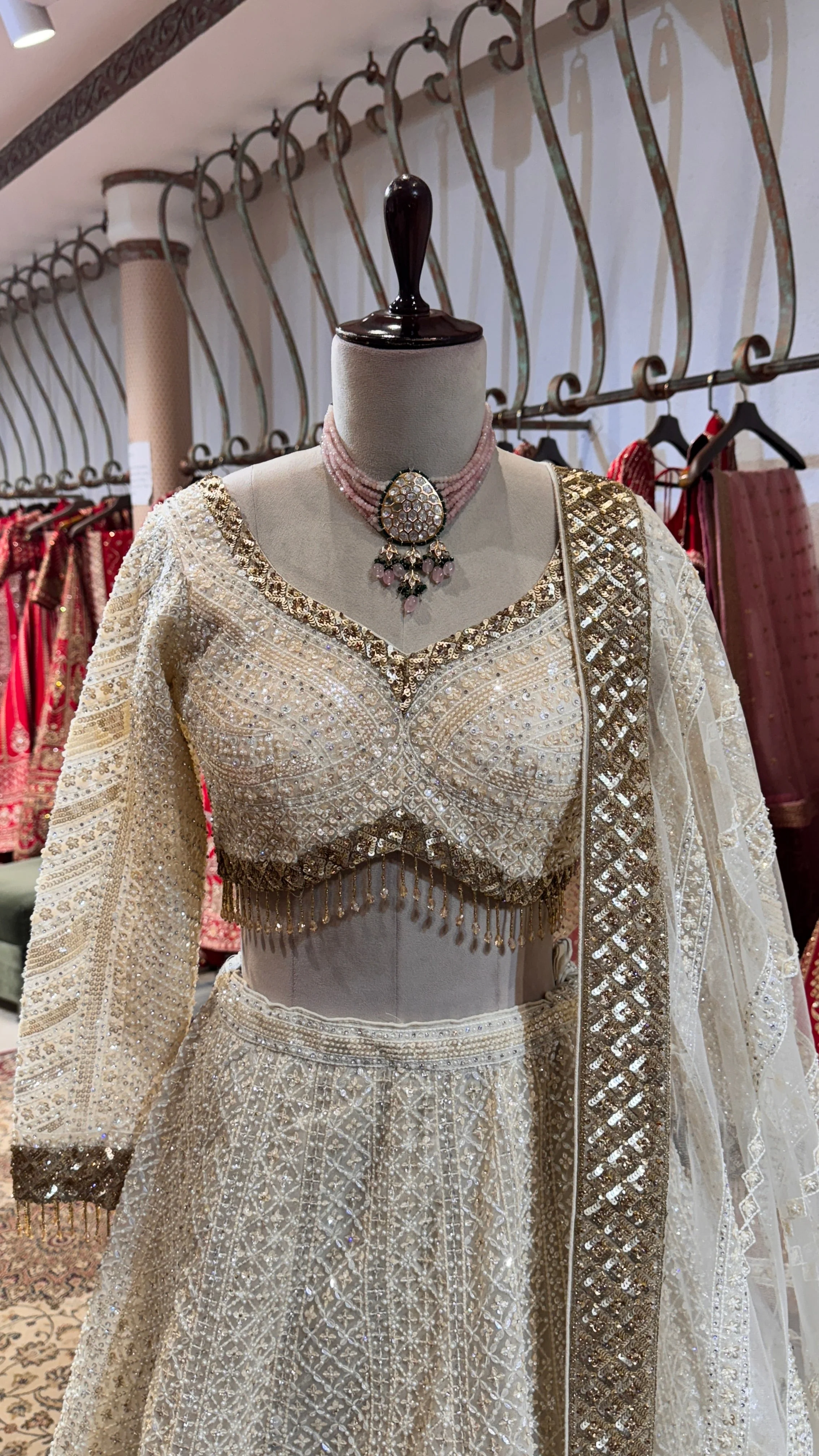 White embroidery lehenga - Image 2