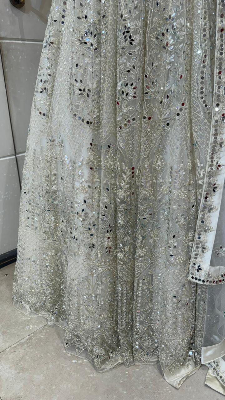 White Mirror Work Lehenga - Image 3