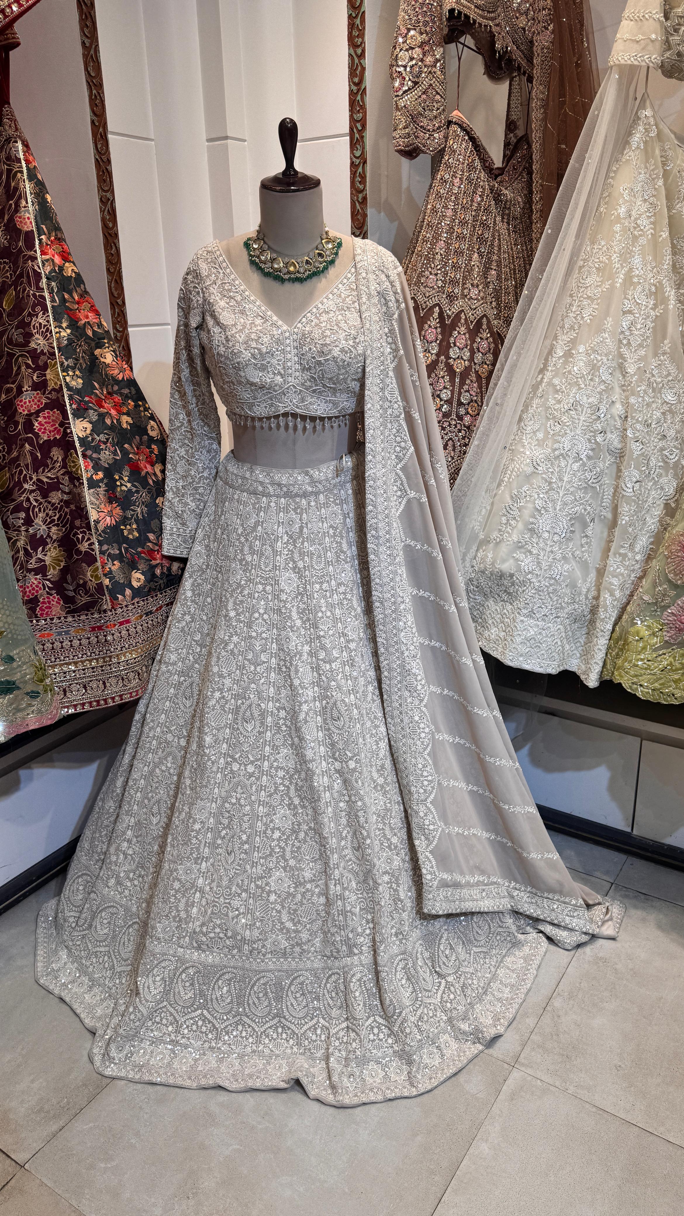 White Pearl Lehenga